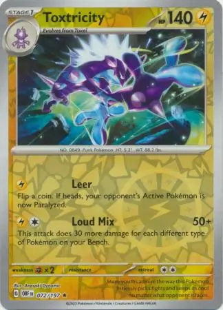 Obsidian Flames Toxtricity #72/197 reverse holo